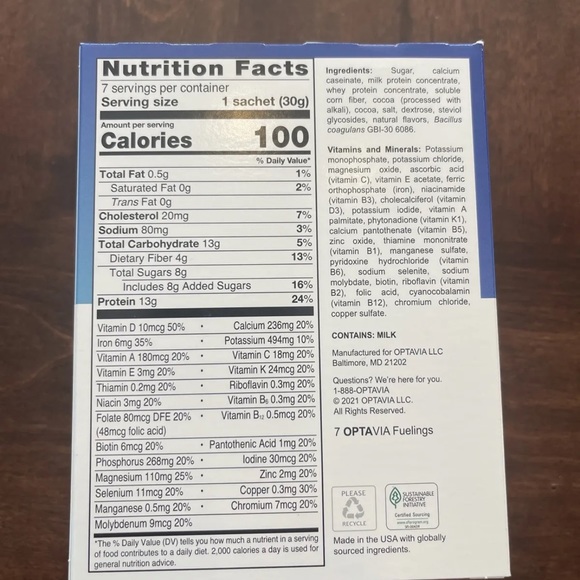 optavia Other New Box Of 7 Hot Velvety Hot Chocolate Optavia Drink Mixes Best By 2230307